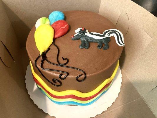 Clay's Bakery -- custom skunk cake