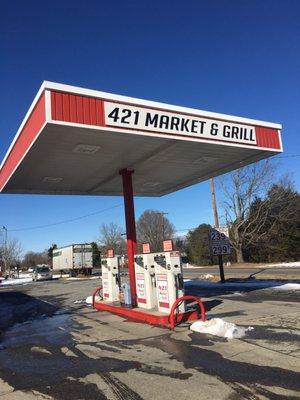 View of the gas station outside