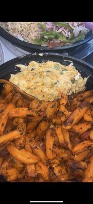 Chips Masala with coleslaw