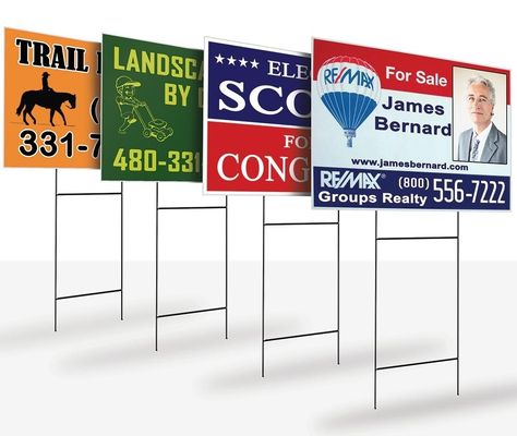 Yard signs special 10 for $150 30 for $360 50 for $500 with stands!