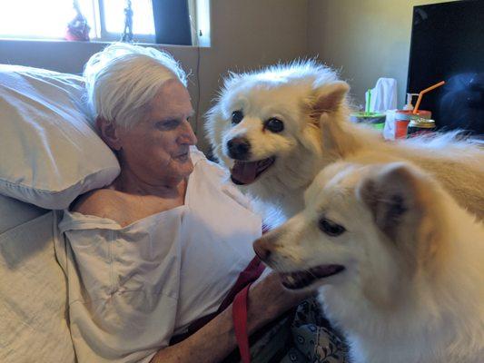 This is Bob having a visit with Charlie and Ella.