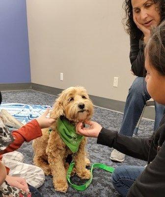 VIP Dogs visit so the kids can read to them