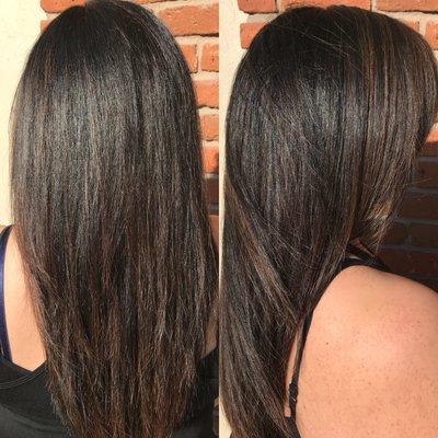 Caramel balayage highlights on my beautiful client! For bookings contact Veyra @ 619.729.6333 Instagram: veyra.beauty