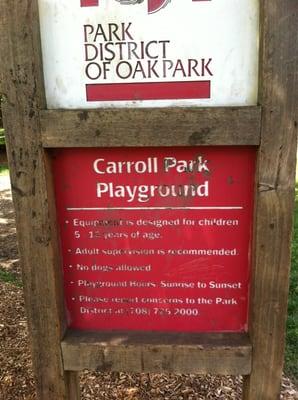 Old Carroll park playground sign