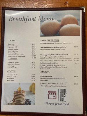 Breakfast Menu