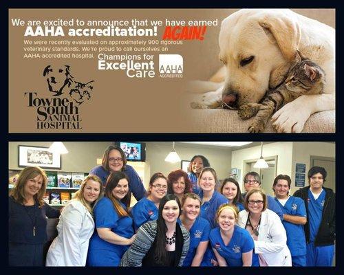 We are proud to announce that Towne South Animal Hospital has passed the AAHA inspection!