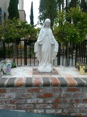 Beautiful statuette of The Virgin Mary, near the back parking area.