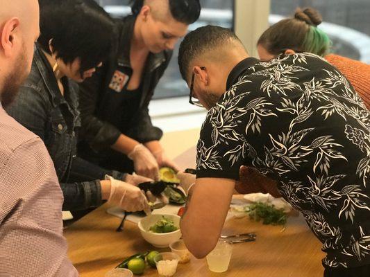 The core team building activity is a guac making competition!