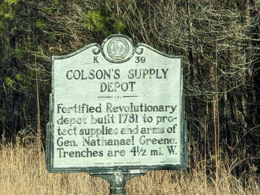 Colsons Supply Depot Historical Marker