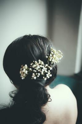 Baby's breath with bobby pins