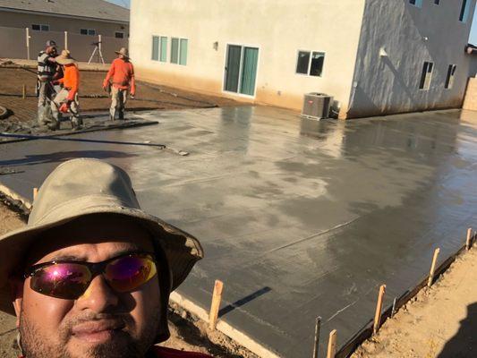 Pouring 4,000 square foot of concrete