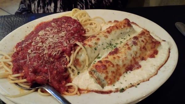 Veal Parmesean and Veal Canoloni at D'Arpino's.