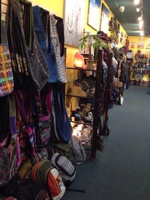 Large selection of bags and apparel.