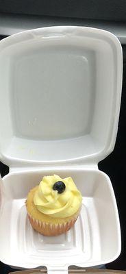 Delicious lemon blueberry cupcake