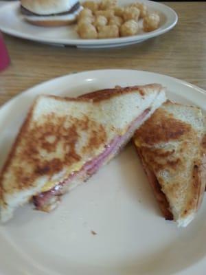 Grilled ham and cheese sandwich