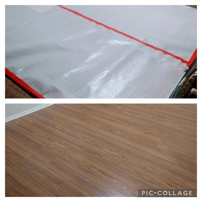 Before and after Pergo flooring installation