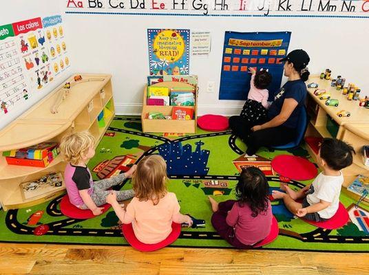 Meeting Time: calendar, songs, and storytime.