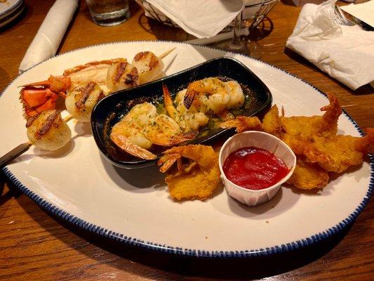 Shrimp Your Way  Fried Shrimp, Maine Lobster Tail (Classic), Garlic Shrimp Scampi