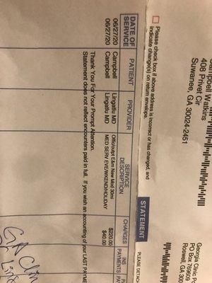 My son called to set up an appt...he was told the dr on his insurance card was no longer at that practice. Then, received a bill for $260!!!