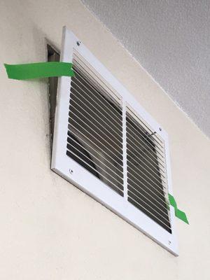 Vent not reattached to wall