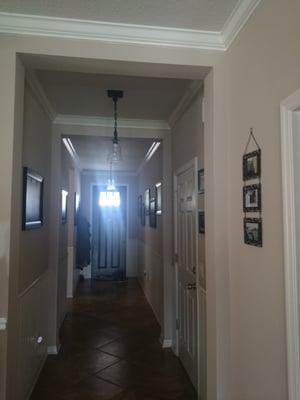 Crown molding and wainscoting