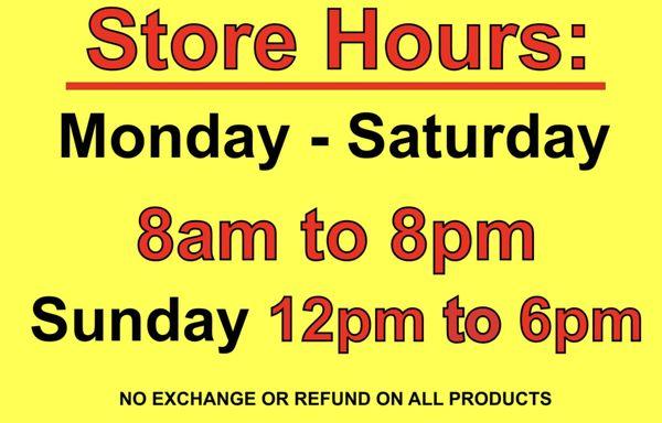 Store Hours