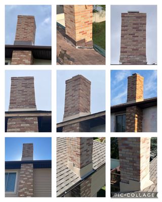 Before and After-Re-flashed my chimney higher than normal as per my request to cover up chipped brick.