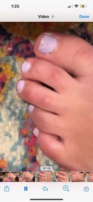 Yesterdays pedicure - one day old