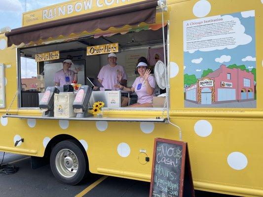 These adorable young ladies are all ready to take your order! No cash