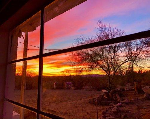 Morning sunrise from one of the private bedrooms.