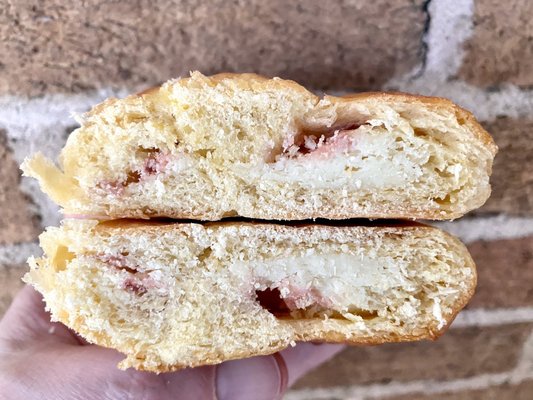 strawberry and cheese danish cross section