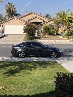 Adjusted my coils, alignment, swapped wheels+sensors and installed tires.