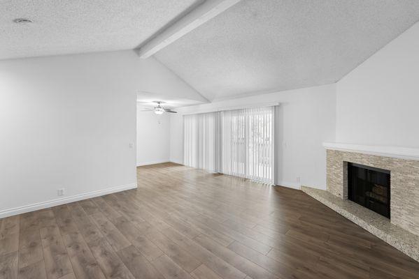 Fireplaces and natural lighting in our spacious apartments.