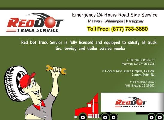 24 Hours Used Tire and Truck Repair New Jersey https://www.reddottruckservice.com/