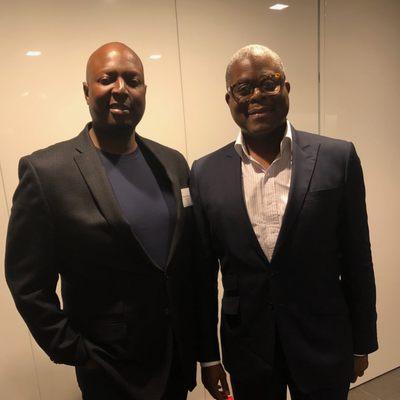 Emmanuel Osuyah pictured with President of The Nigerian Stock Exchange (R)