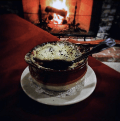 Fantastic French Onion Soup at Brown's Wharf