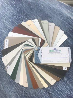 We offer a variety of color options in aluminum or steel.