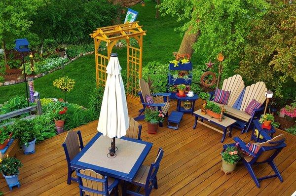 Tables, chairs, Gliders, planters, accessories, bars & more! Amish Craftsmen Guild II helps you create your outdoor furniture dreamscape!