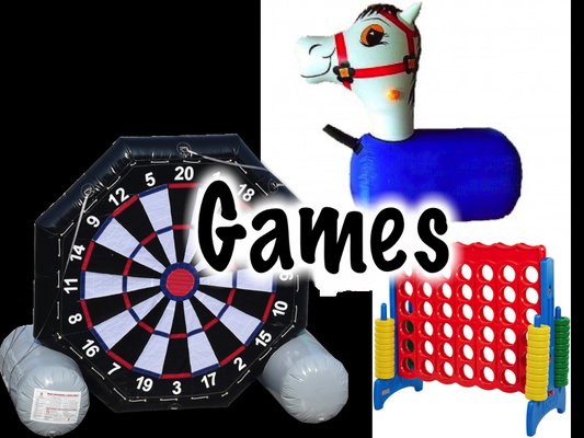 Games - Pony hops, giant soccer darts, connect 4, and much more!