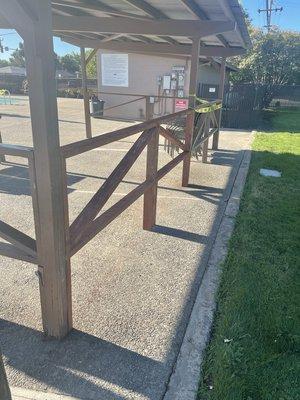 Handrail replacement at a local community pool.