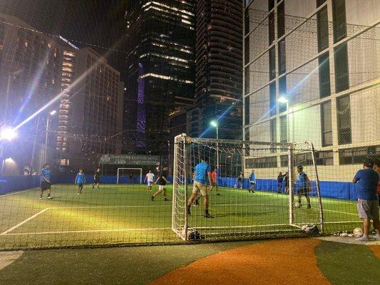 Rooftop soccer field