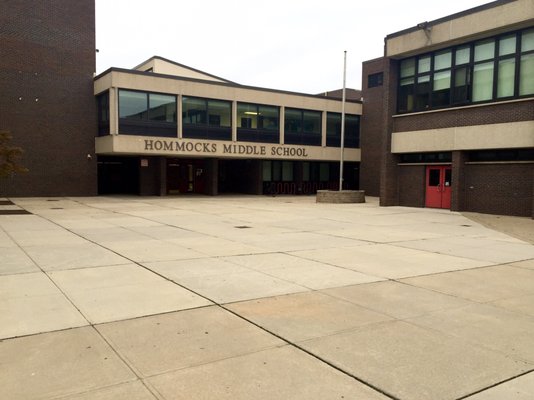 The main entrance to Hommocks Middle School