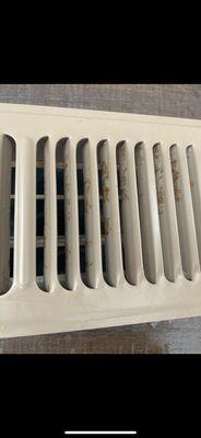 Dirty vent covers caked in who knows what