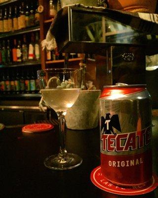 Beer and a cocktail