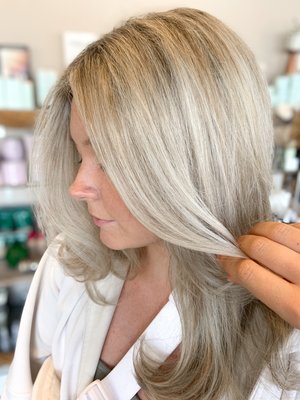 Baby lights tight foil icy blonde toned