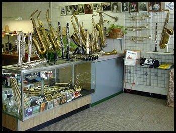 Assortment of instruments for sale.