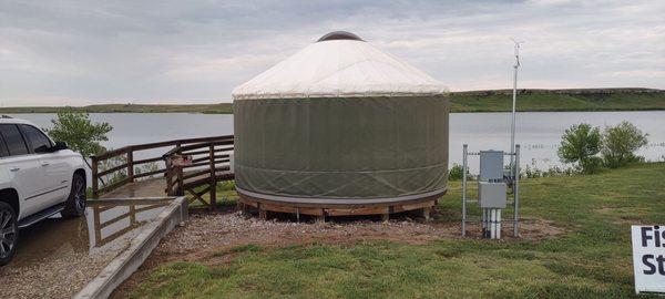 One of the camping yurts.