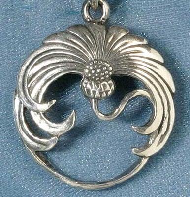 Handmade Chrysanthemum Solid Sterling Silver Pendant