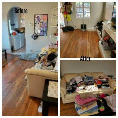 Living before and after 
Laundry organized