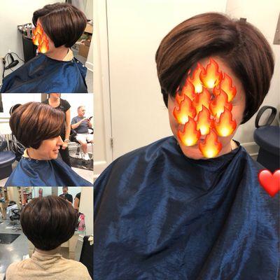 Cut and styled by Vicki